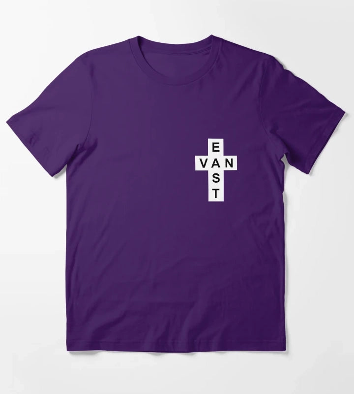 East Van White Cross T-Shirt Purple