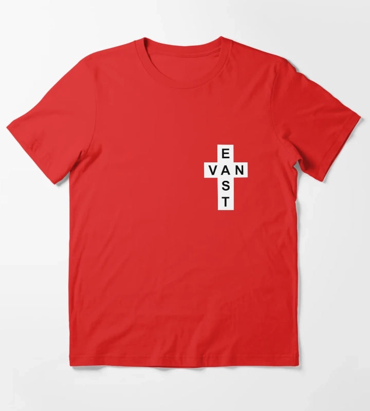 East Van White Cross T-Shirt Red