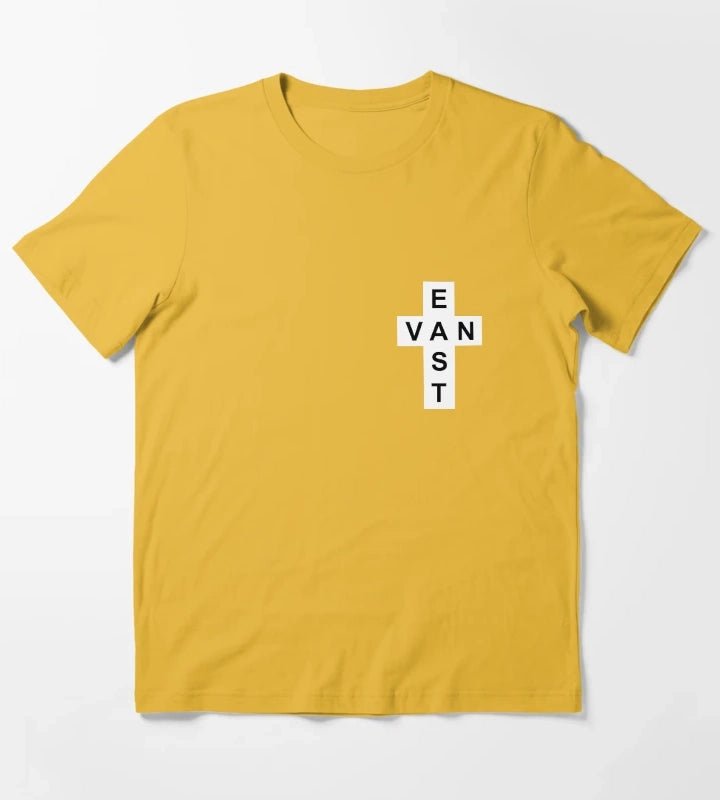 East Van White Cross T-Shirt Yellow