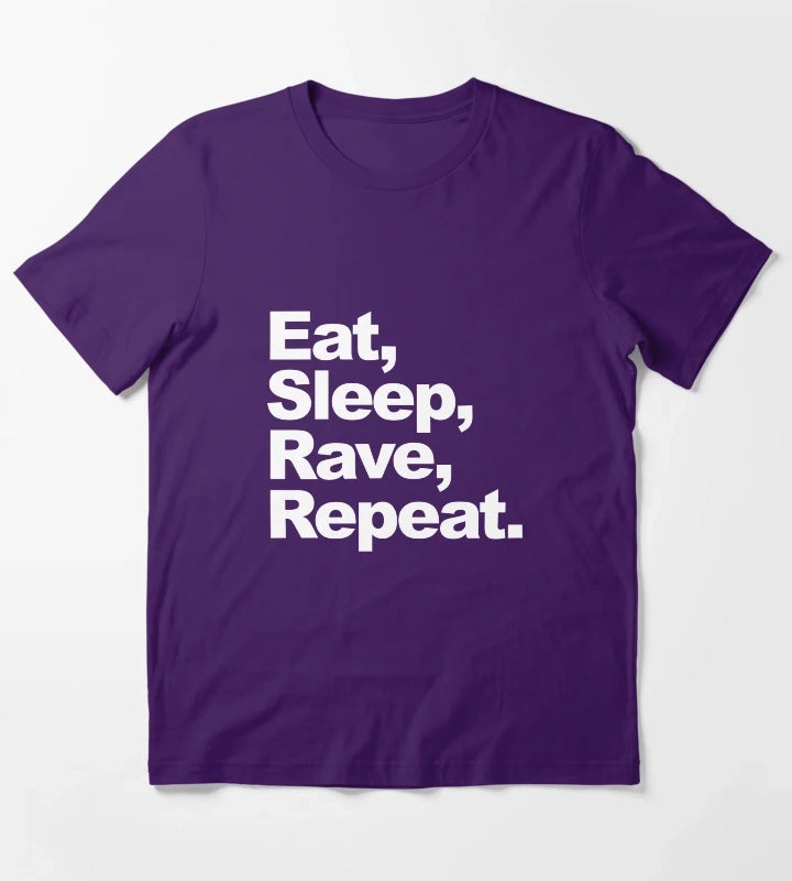 Eat Sleep Rave Repeat T-Shirt Purple