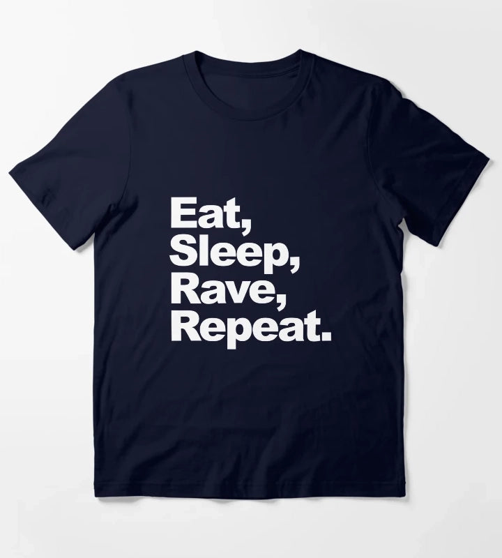 Eat Sleep Rave Repeat T-Shirt Navy
