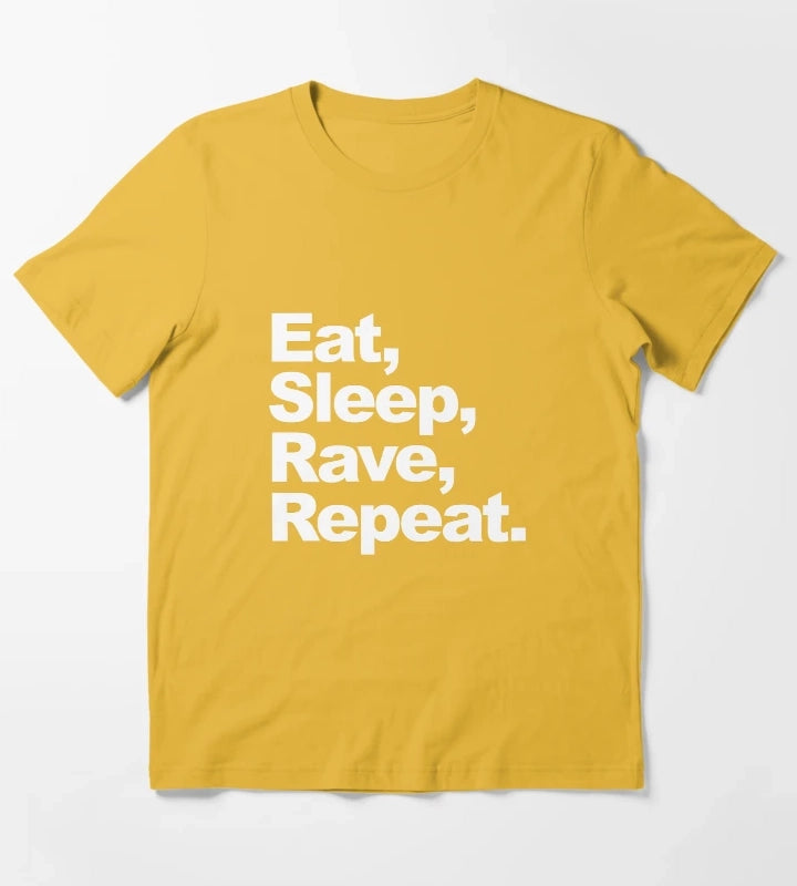 Eat Sleep Rave Repeat T-Shirt Yellow