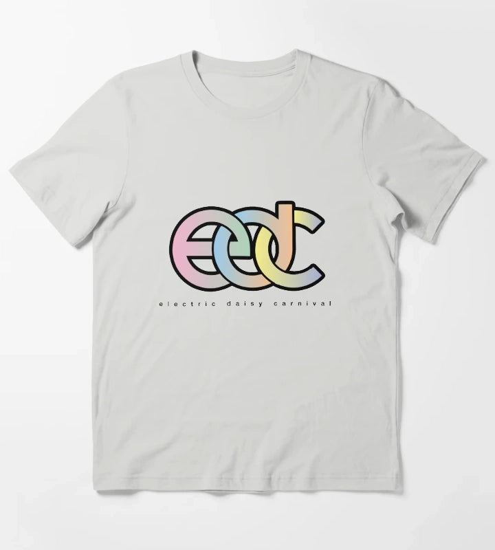 Electric Daisy Carnival EDC Logo pastel gradient T-Shirt Light Grey