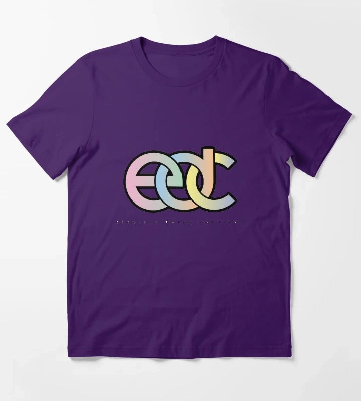 Electric Daisy Carnival EDC Logo pastel gradient T-Shirt Purple