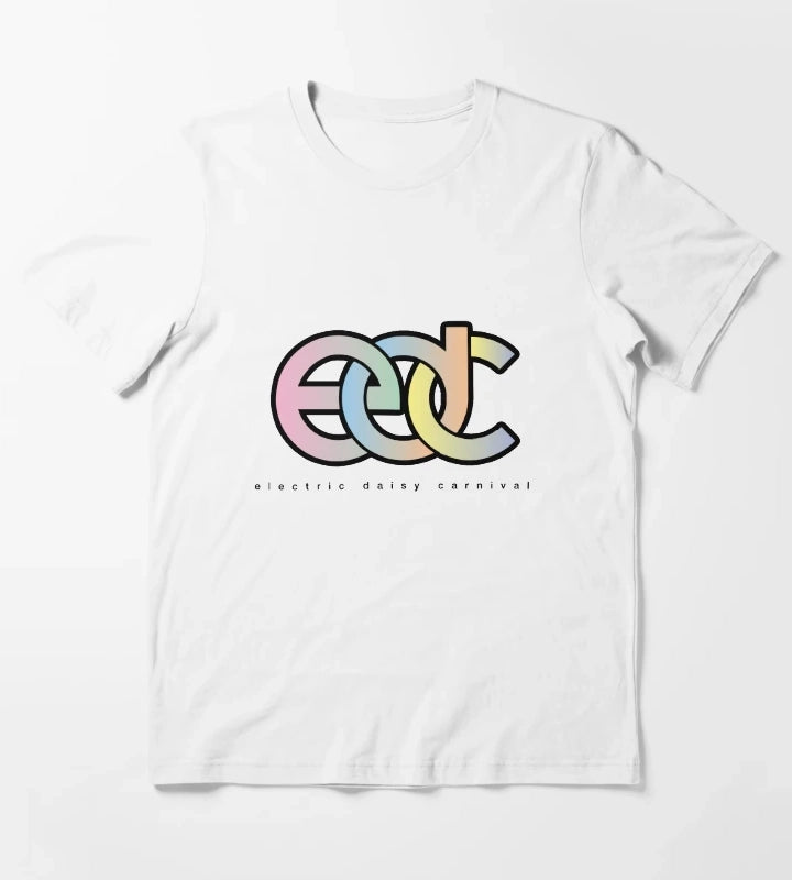 Electric Daisy Carnival EDC Logo pastel gradient T-Shirt White