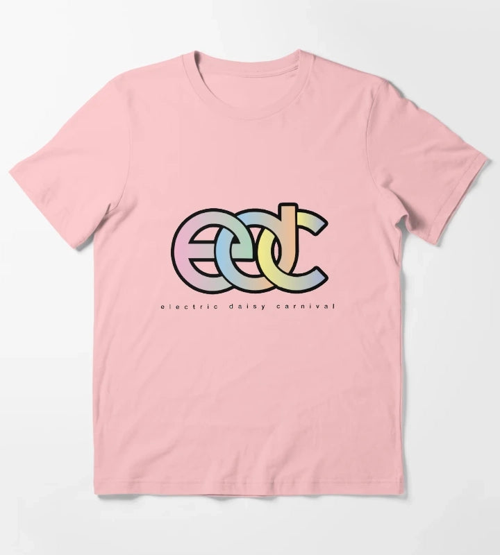 Electric Daisy Carnival EDC Logo pastel gradient T-Shirt Dark Grey
