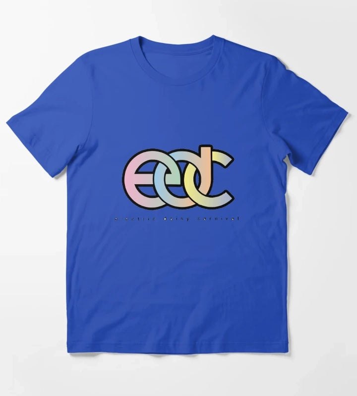 Electric Daisy Carnival EDC Logo pastel gradient T-Shirt Blue