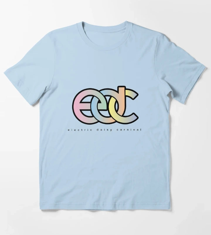 Electric Daisy Carnival EDC Logo pastel gradient T-Shirt Sky Blue