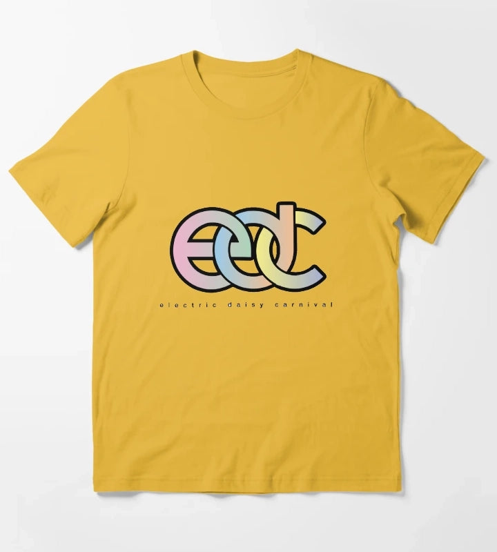 Electric Daisy Carnival EDC Logo pastel gradient T-Shirt Yellow
