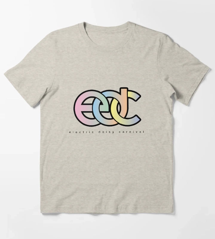 Electric Daisy Carnival EDC Logo pastel gradient T-Shirt Cream