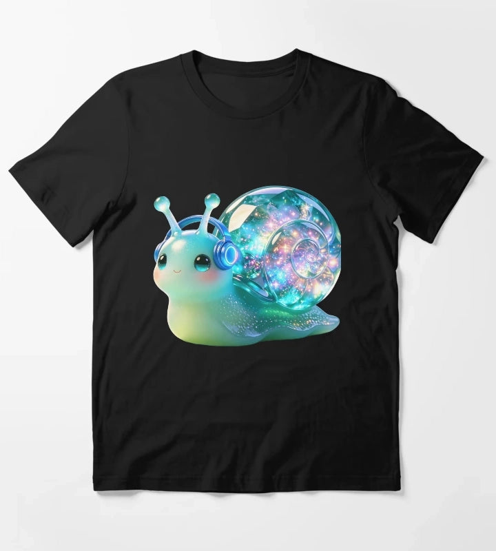 Emerald Snail Groovy Disco Ball Party Neon Music T-Shirt