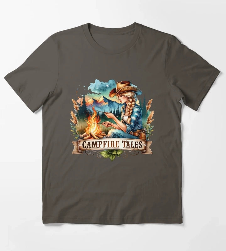 Empowering Cowgirl and Horse Illustrations Bold Designs for Apparel Mugs Stickers More T-Shirt Dark Grey