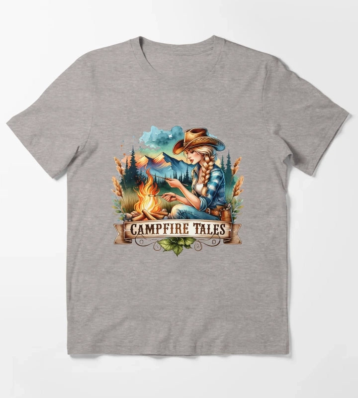 Empowering Cowgirl and Horse Illustrations Bold Designs for Apparel Mugs Stickers More T-Shirt Heather Grey