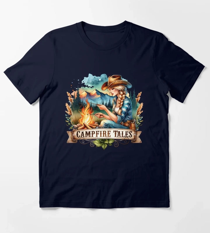 Empowering Cowgirl and Horse Illustrations Bold Designs for Apparel Mugs Stickers More T-Shirt Navy