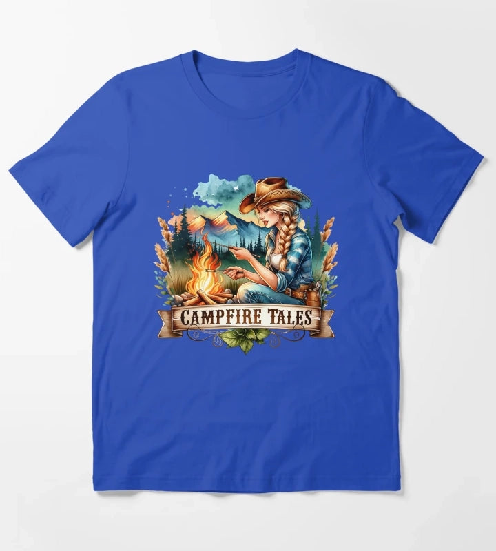 Empowering Cowgirl and Horse Illustrations Bold Designs for Apparel Mugs Stickers More T-Shirt Blue
