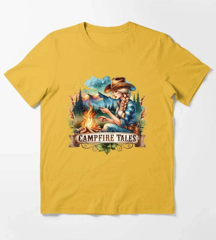 Empowering Cowgirl and Horse Illustrations Bold Designs for Apparel Mugs Stickers More T-Shirt Yellow