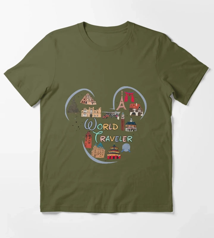 Epcot World Showcase T-Shirt Olive Green