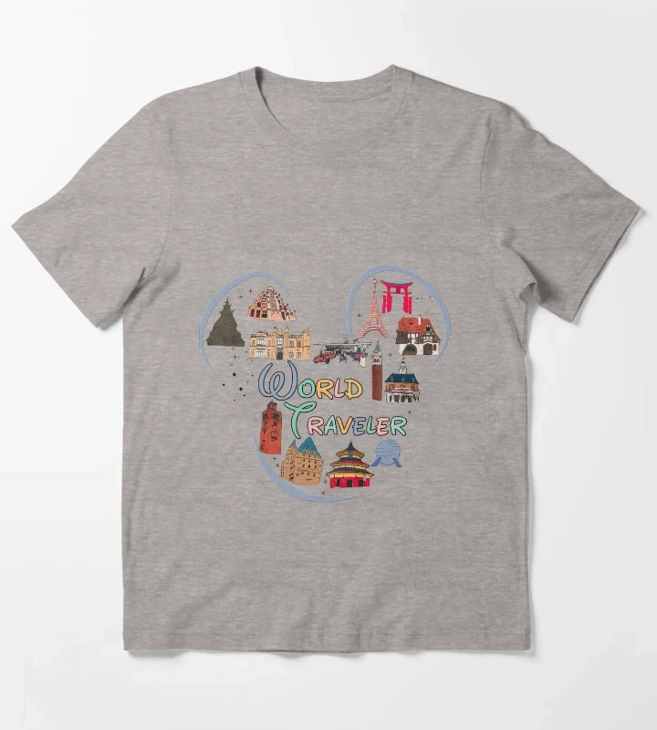 Epcot World Showcase T-Shirt Heather Grey