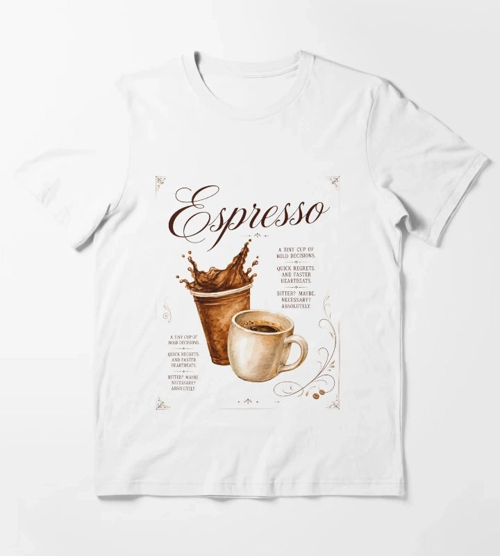 Espresso Coffee Lover Vintage Coffee Design T-Shirt White