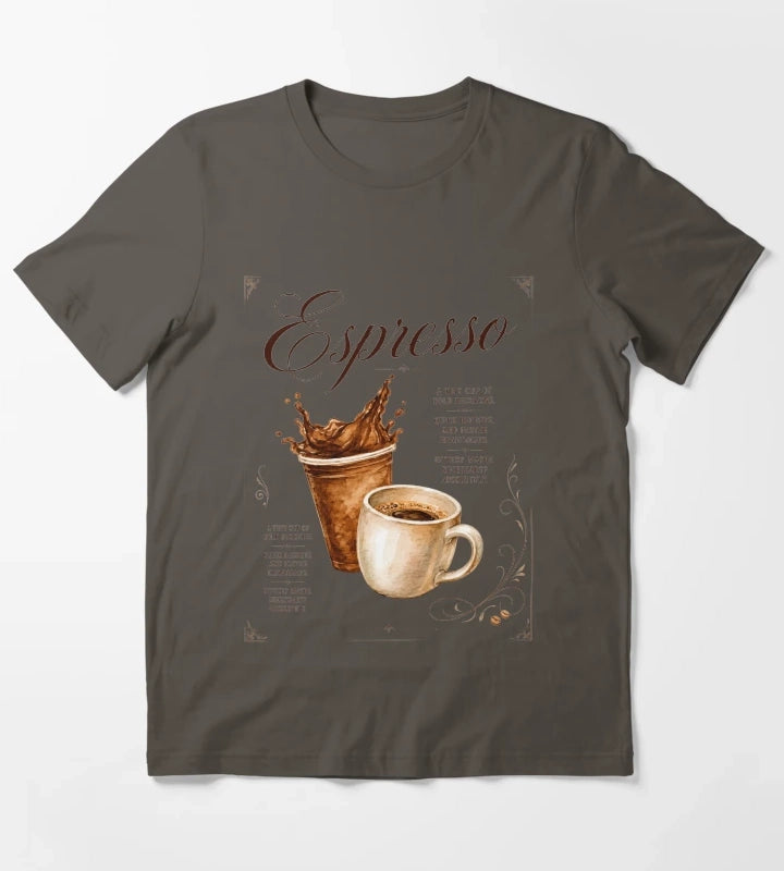 Espresso Coffee Lover Vintage Coffee Design T-Shirt Dark Grey