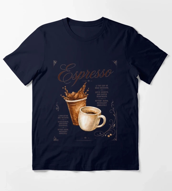 Espresso Coffee Lover Vintage Coffee Design T-Shirt Navy