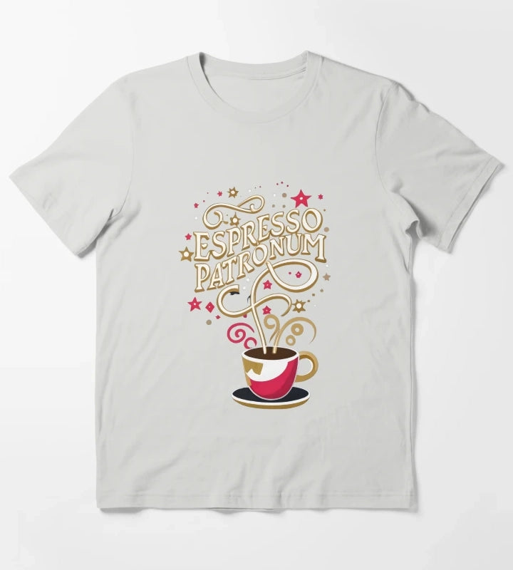 Espresso Patronum Wizard Coffee T-Shirt Light Grey