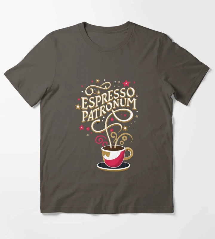 Espresso Patronum Wizard Coffee T-Shirt Dark Grey