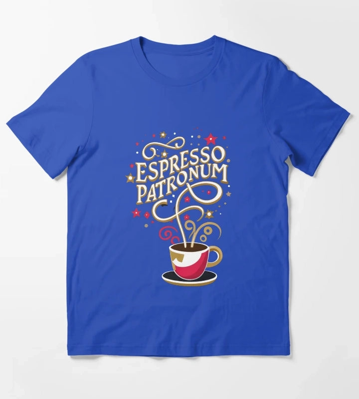 Espresso Patronum Wizard Coffee T-Shirt Blue