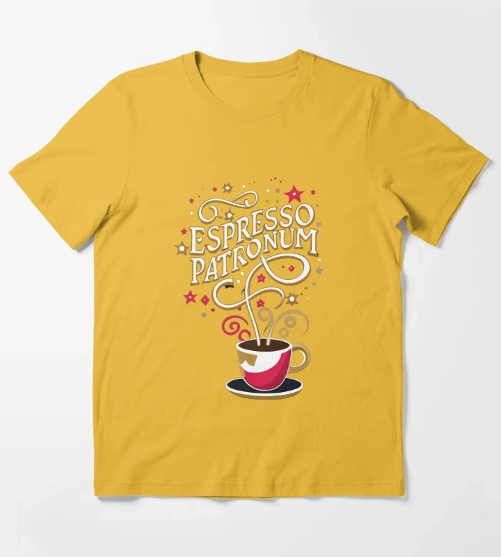 Espresso Patronum Wizard Coffee T-Shirt Yellow