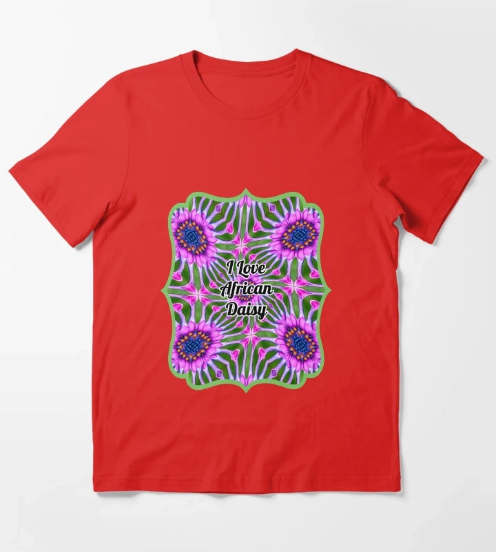 Esthetic Daisy Pattern T-Shirt Red