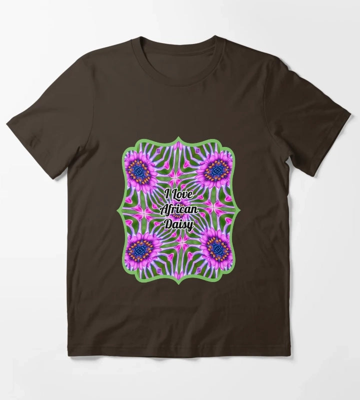 Esthetic Daisy Pattern T-Shirt Brown