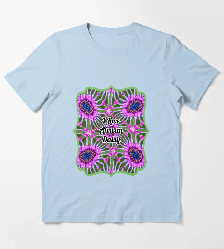 Esthetic Daisy Pattern T-Shirt Sky Blue