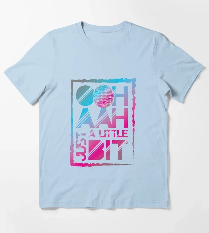 Eurovision Song Contest Ooh Aah Just A Little Bit Disco Ball Original Design T-Shirt Sky Blue