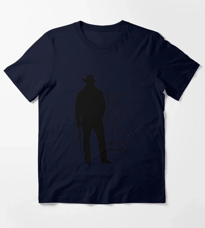 Every Girl Needs A Little Rip In Her Jeans Sweatshirt And TShirt Trendy Movie Season 5 Shirt Gift For RIP Lovers Shirt Gift For Girls T-Shirt Navy
