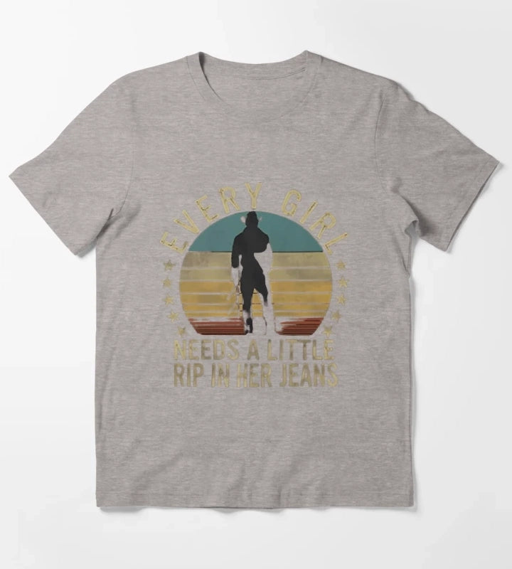 FEMBOY Every Girl Needs A Little Rip in Her Jeans Printed Graphic for Man Woman T-Shirt Heather Grey