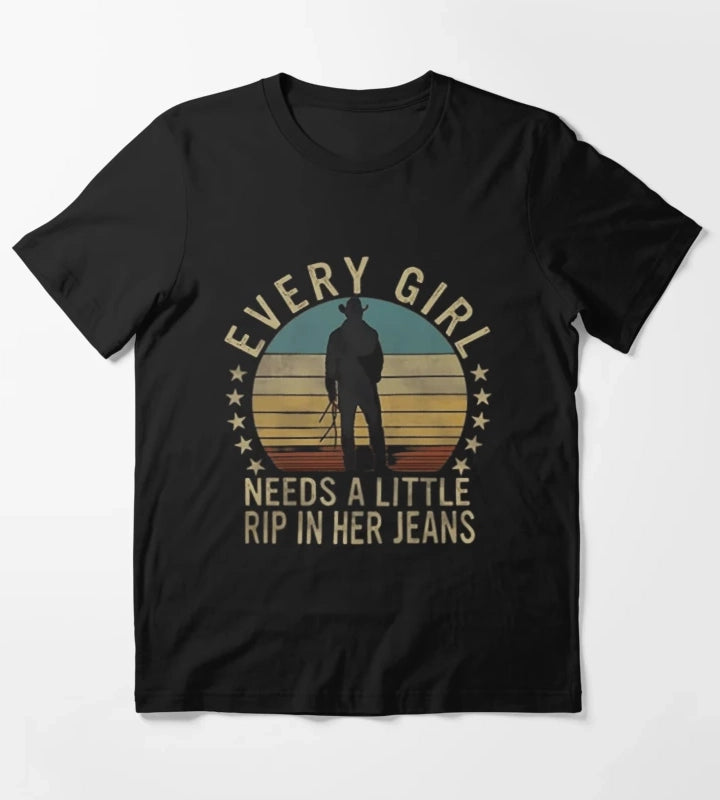 FEMBOY Every Girl Needs A Little Rip in Her Jeans Printed Graphic for Man Woman T-Shirt