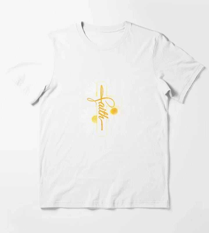 Faith Flag Daisy Tee T-Shirt White