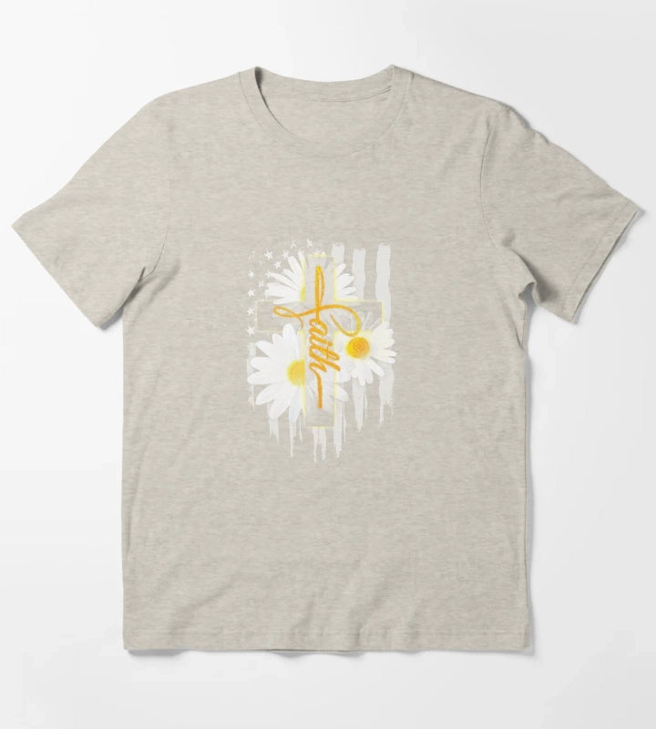 Faith Flag Daisy Tee T-Shirt Cream