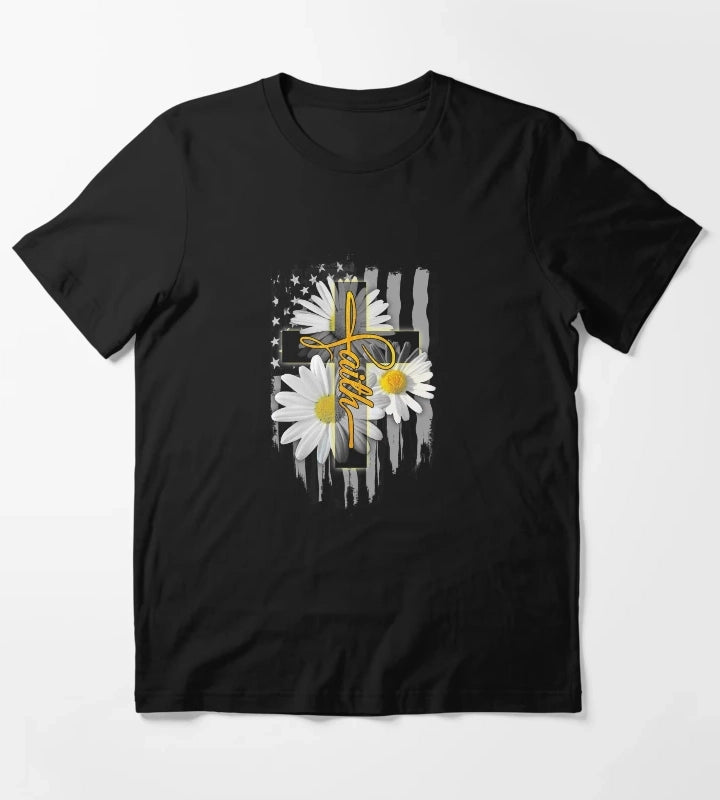 Faith Flag Daisy Tee T-Shirt