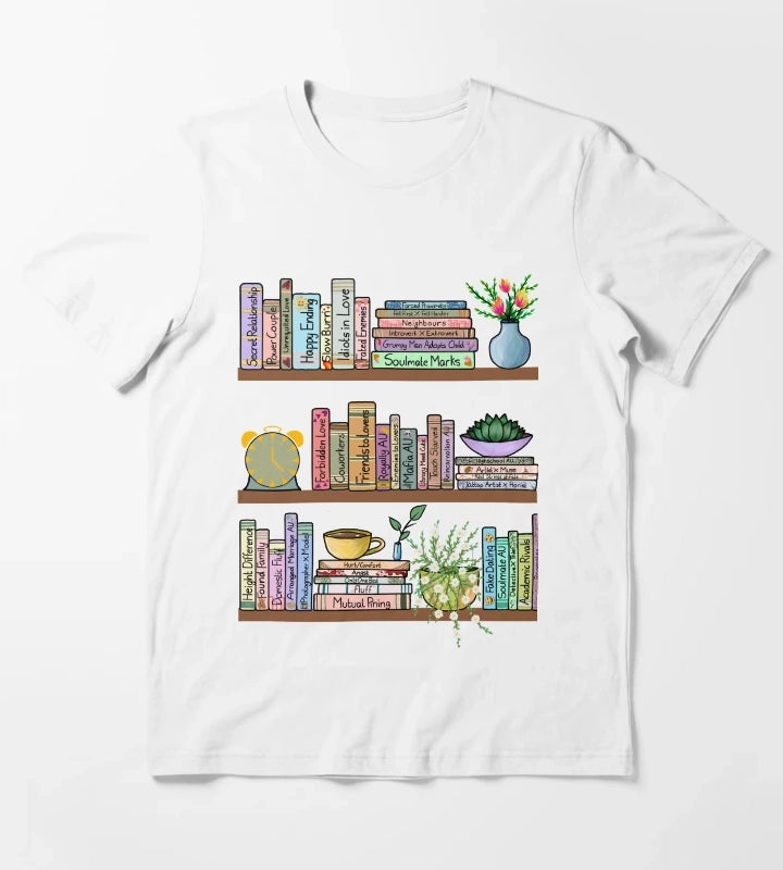 Fanfic Bookshelf T-Shirt White