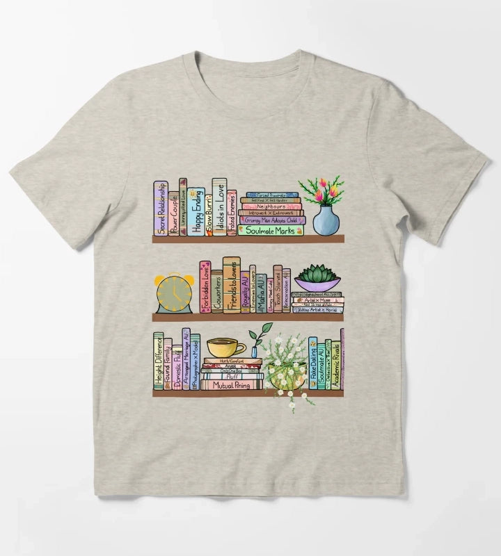 Fanfic Bookshelf T-Shirt Cream