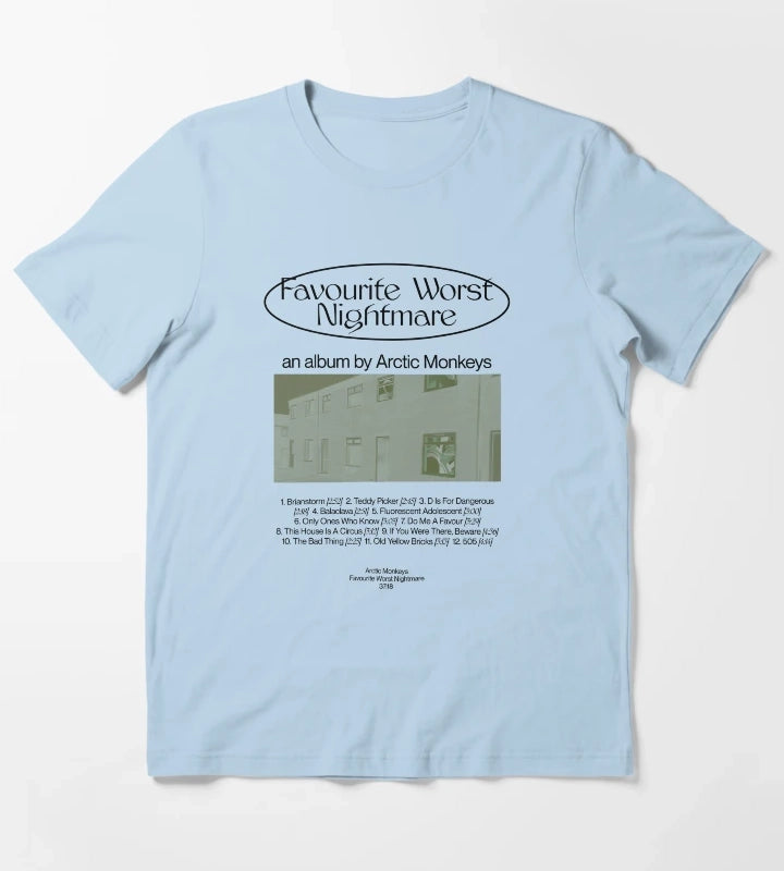 Favourite Worst Nightmare Arctic Monkeys T-Shirt Sky Blue