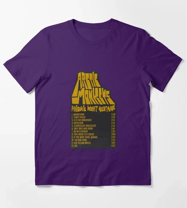 Favourite Worst Nightmare Tracklist Arctic Monkeys T-Shirt Purple