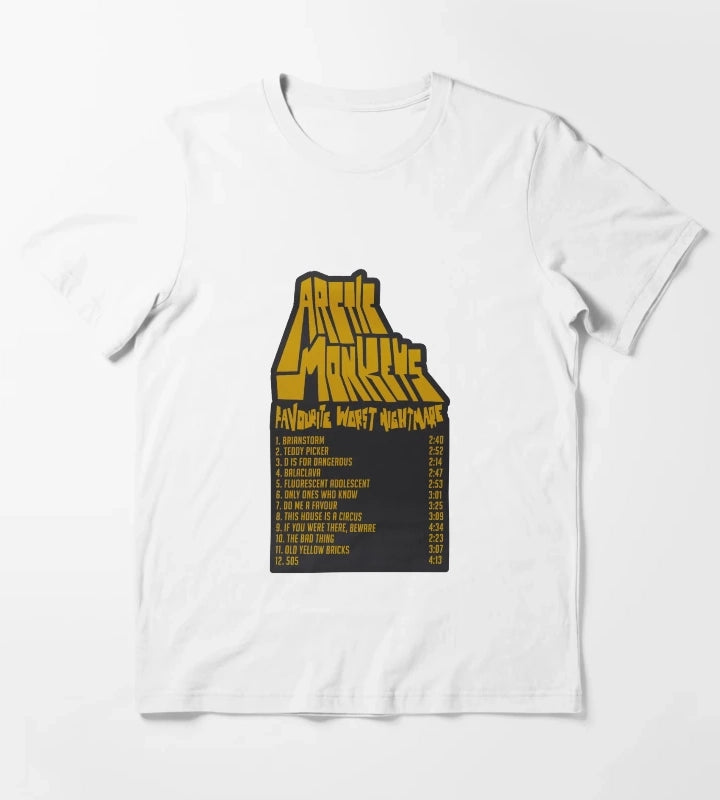 Favourite Worst Nightmare Tracklist Arctic Monkeys T-Shirt White