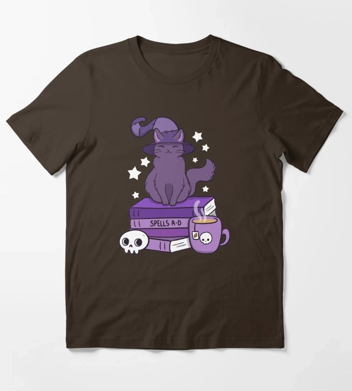 Feline Familiar 02 Black Nikury T-Shirt Brown