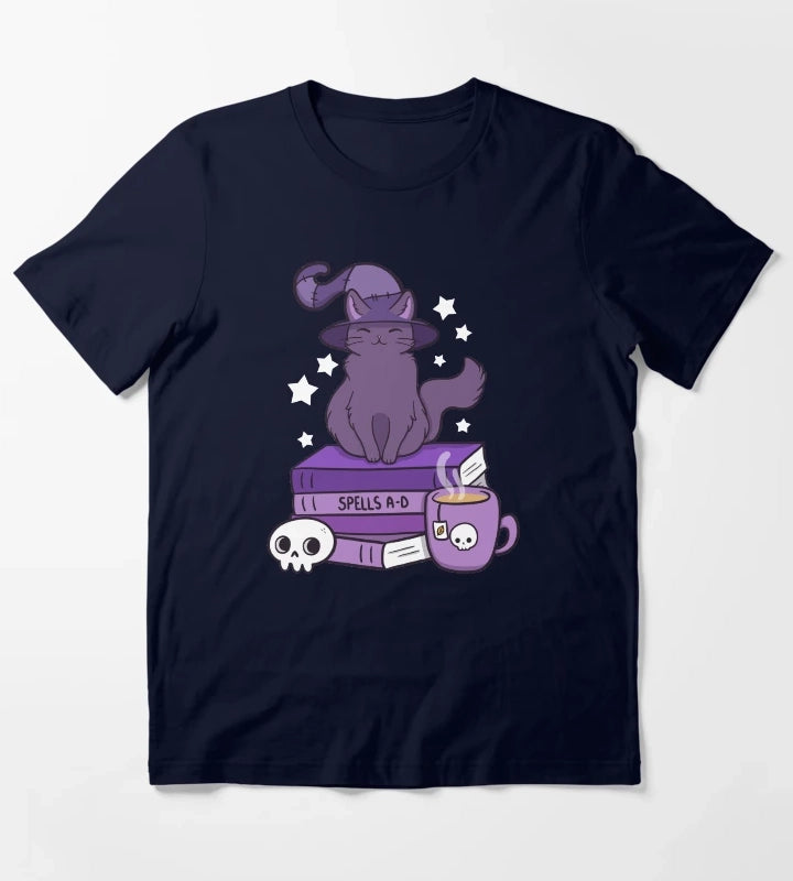 Feline Familiar 02 Black Nikury T-Shirt Navy