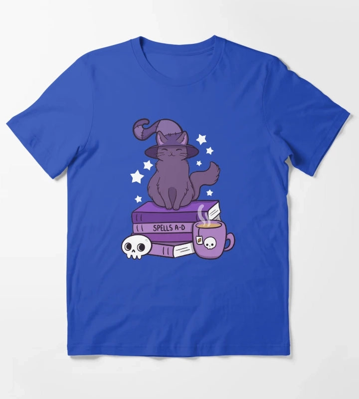 Feline Familiar 02 Black Nikury T-Shirt Blue