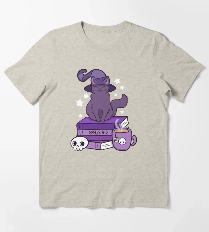 Feline Familiar 02 Black Nikury T-Shirt Cream