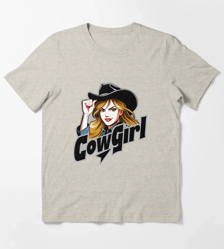 Fierce Retro Cowgirl Style T-Shirt Cream