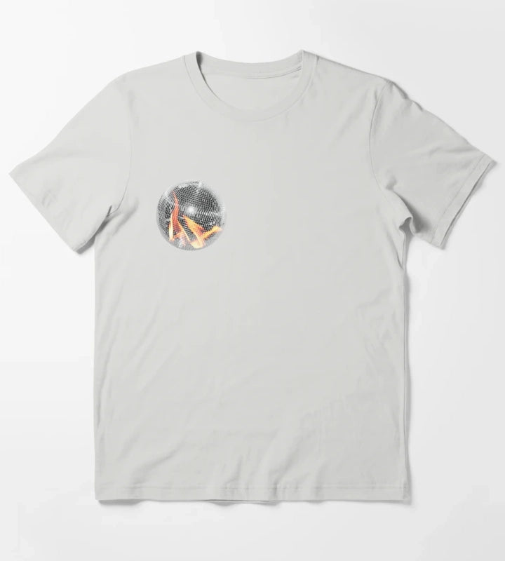 Fire Disco Ball T-Shirt Light Grey